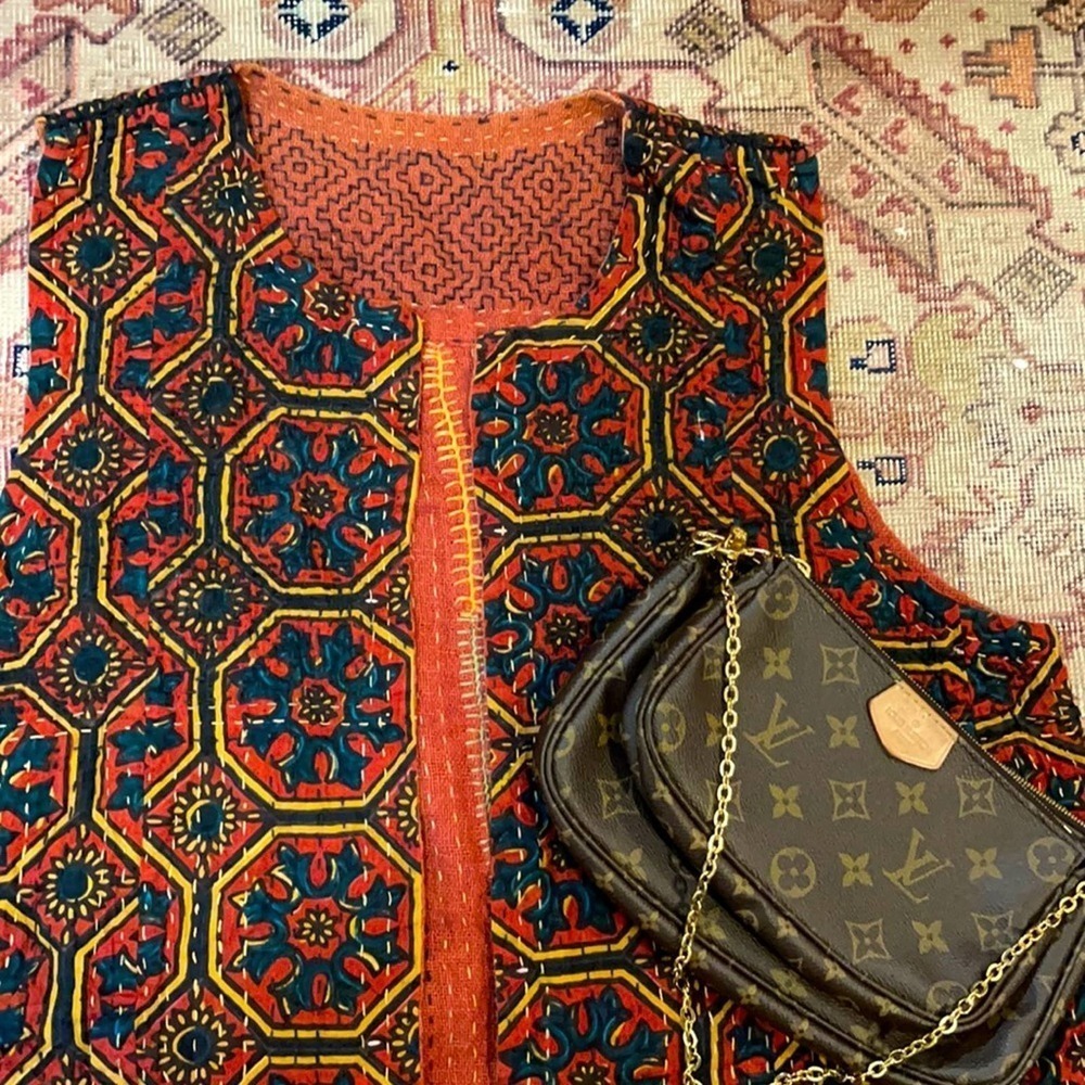 Vintage unique oversized printed vest medium-large